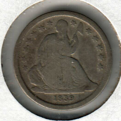 1839 Liberty Seated Dime VG8