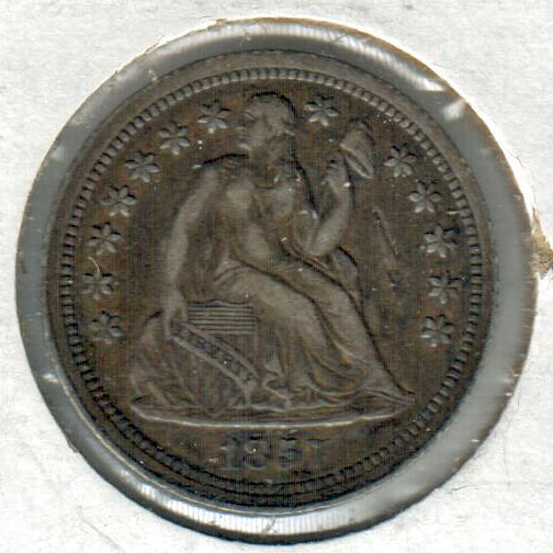 1857 Liberty Seated Dime VF30